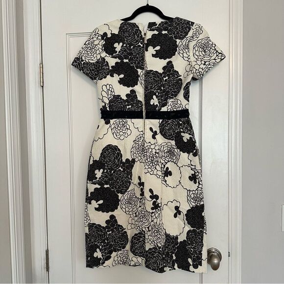 Peter Som Career Dress / Cocktail Dress in black and white print w/ beaded belt - Picture 10 of 15